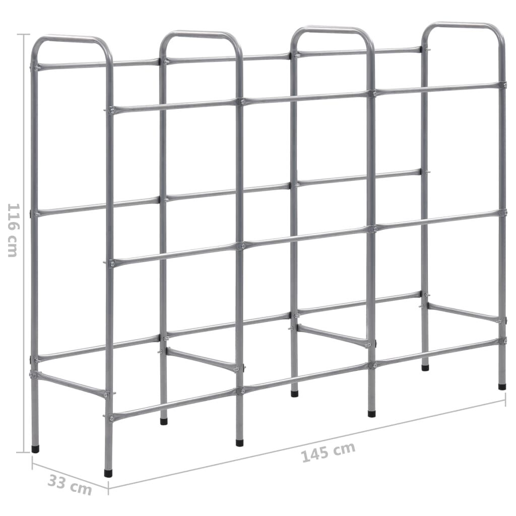 vidaXL Ράφι Αποθήκευσης για 9 Κιβώτια Ασημί 145x33x116 εκ. Ατσάλινο