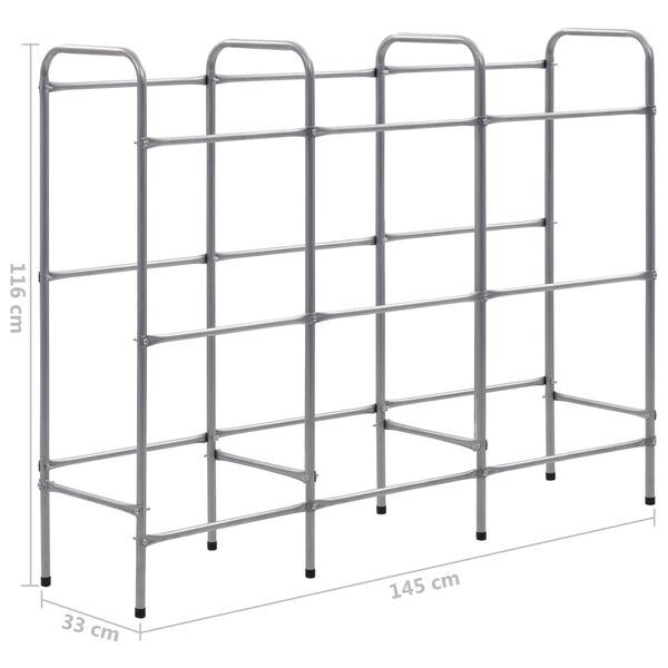 vidaXL Ράφι Αποθήκευσης για 9 Κιβώτια Ασημί 145x33x116 εκ. Ατσάλινο