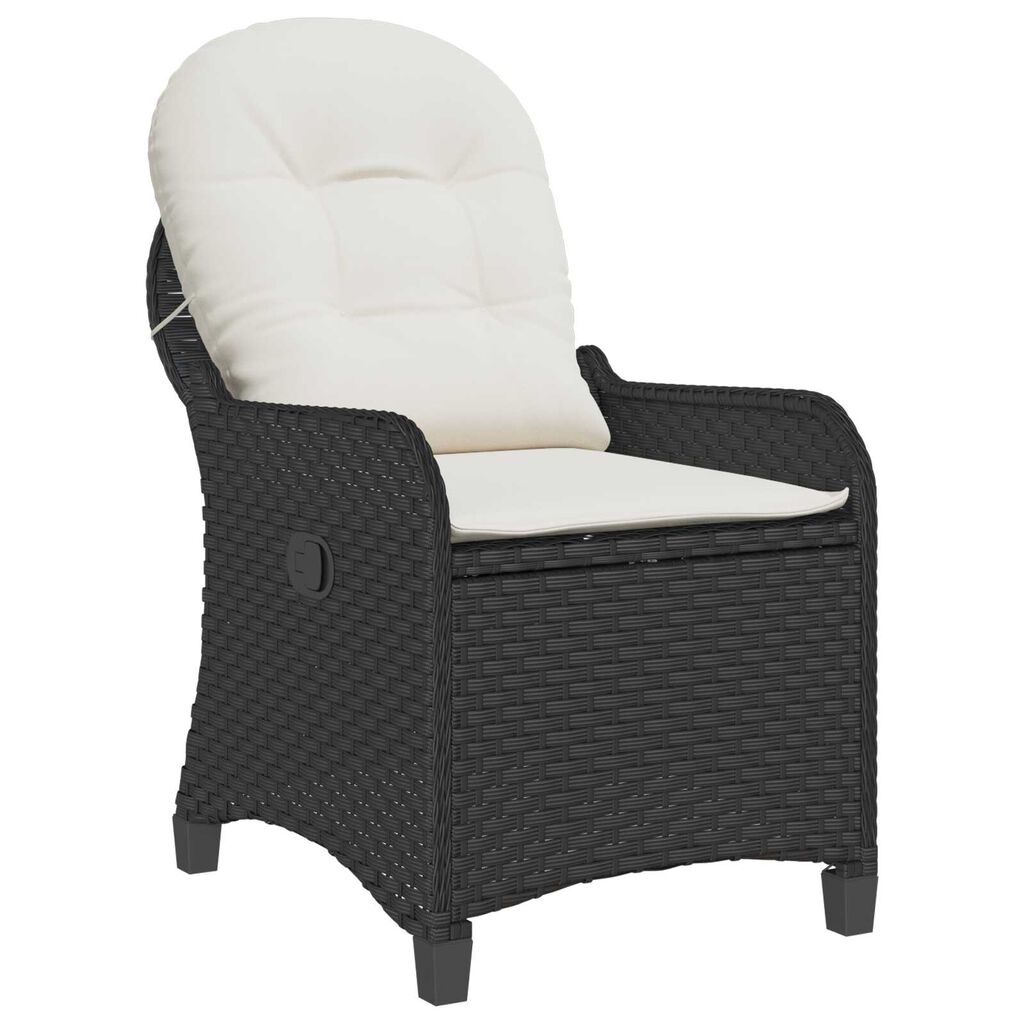 vidaXL Ανακλινόμενη πολυθρόνα Μαύρο 56 x 66 x 95 εκ συνθετικό ρατάν
