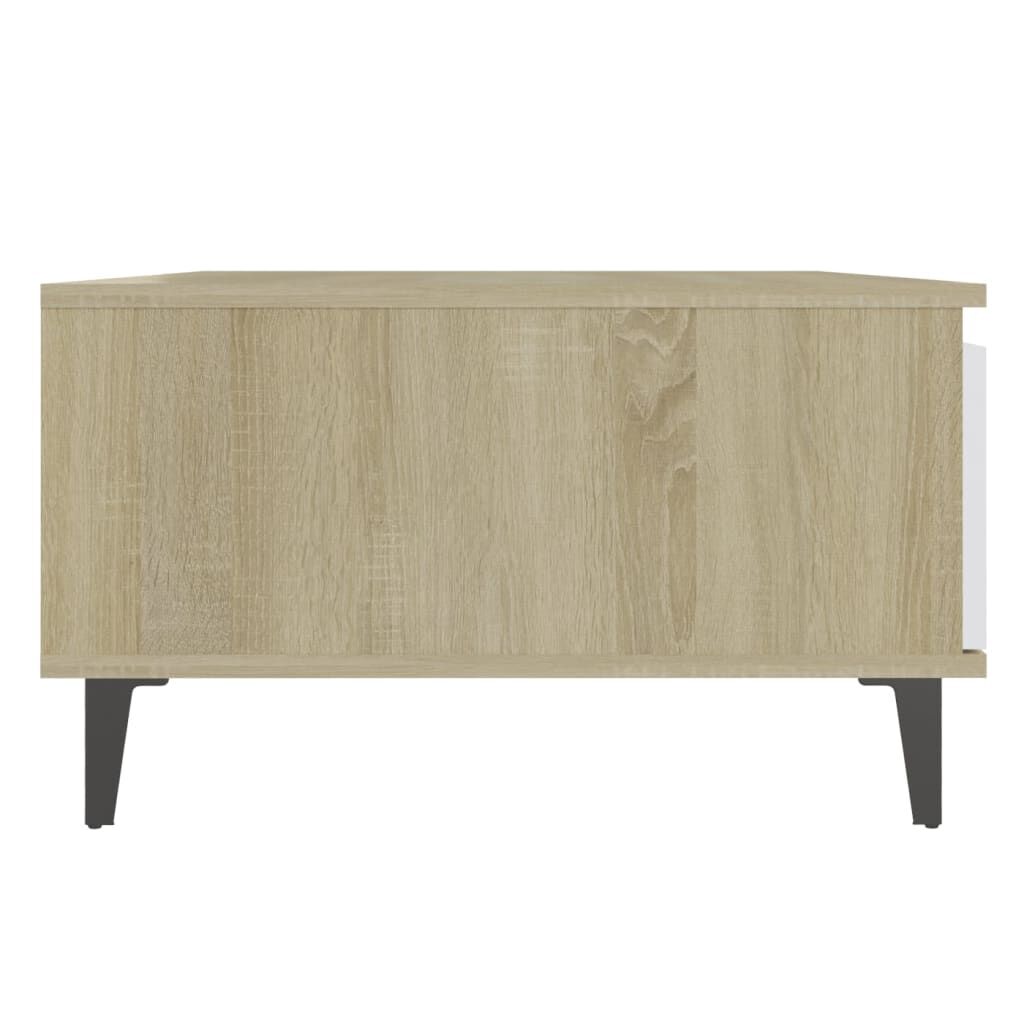 vidaXL Τραπεζάκι Σαλονιού Λευκό/Sonoma Δρυς 90x60x35 εκ. Επεξ. Ξύλο