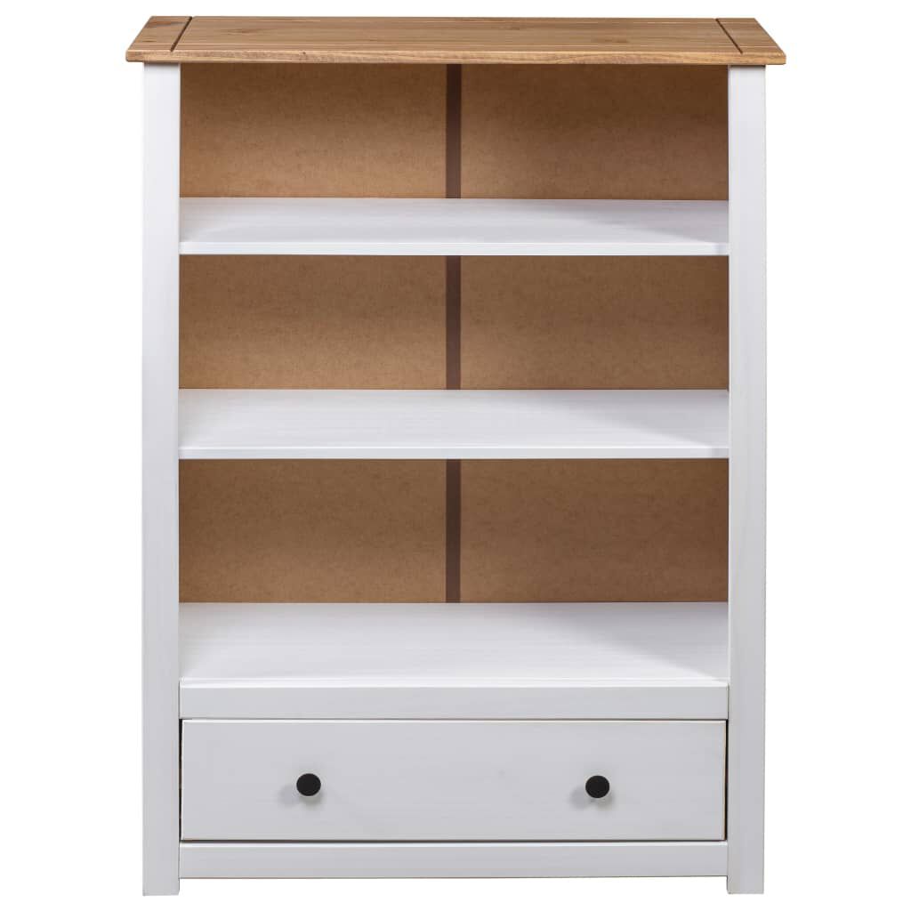 vidaXL Βιβλιοθήκη Λευκή 80x35x110 εκ. Μασίφ Ξύλο Πεύκου Σειρά Panama