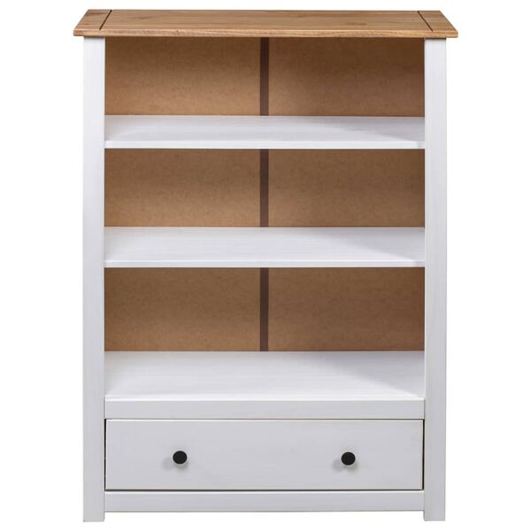 vidaXL Βιβλιοθήκη Λευκή 80x35x110 εκ. Μασίφ Ξύλο Πεύκου Σειρά Panama