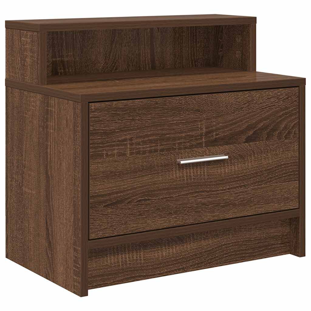 vidaXL Κομοδίνο με συρτάρι Καφέ Δρυς 51x31x47 εκ.