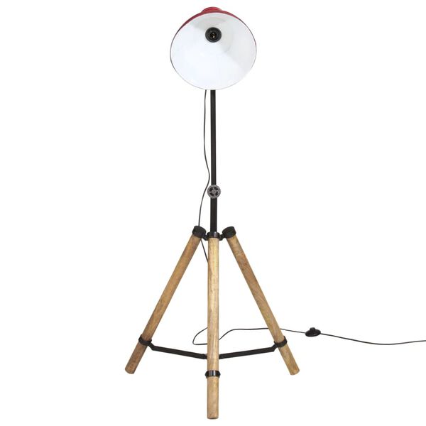 vidaXL Φωτιστικό Δαπέδου 25 W Αντικέ Κόκκινο 75x75x90-150 εκ. Ε27