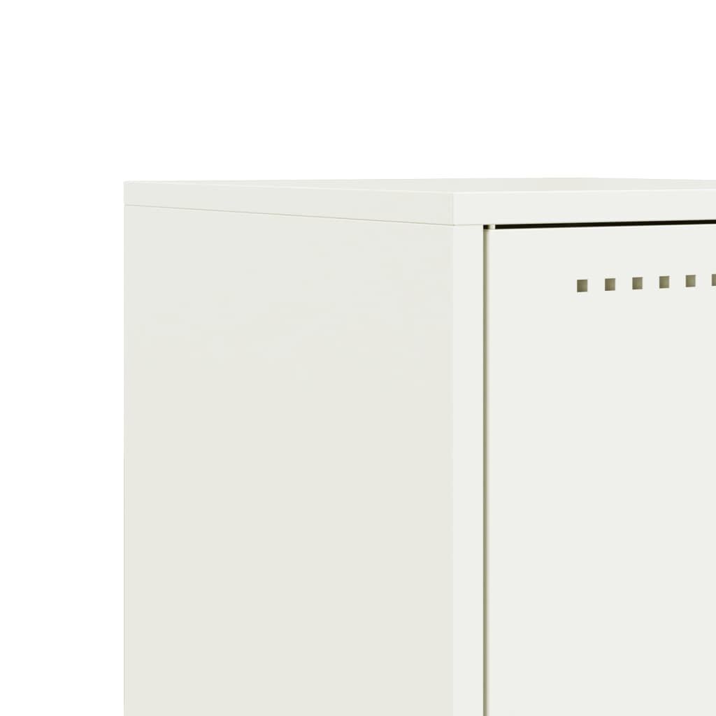 vidaXL Κομοδίνο Λευκό 36x39x60,5 εκ. από Χάλυβα