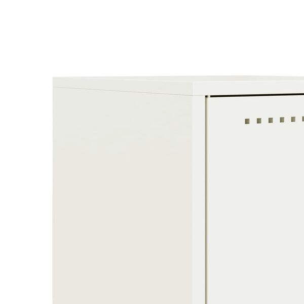 vidaXL Κομοδίνο Λευκό 36x39x60,5 εκ. από Χάλυβα