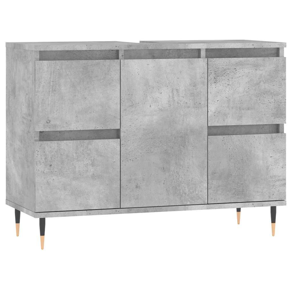 vidaXL Ντουλάπι Μπάνιου Γκρι Σκυροδέματος 80x33x60 εκ. Επεξ. Ξύλο