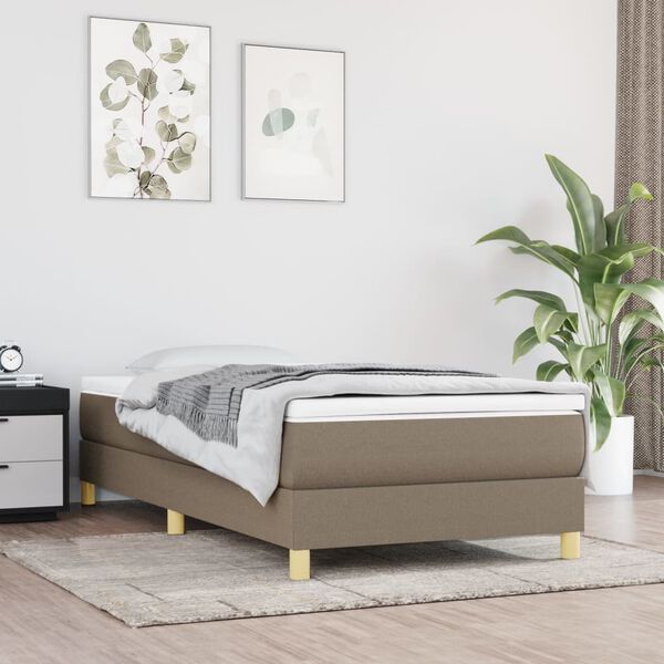vidaXL &Kappa;&rho;&epsilon;&beta;ά&tau;&iota; Boxspring &mu;&epsilon; &Sigma;&tau;&rho;ώ&mu;&alpha; Taupe 90x190 &epsilon;&kappa;.&Upsilon;&phi;&alpha;&sigma;&mu;ά&tau;&iota;&nu;&omicron;