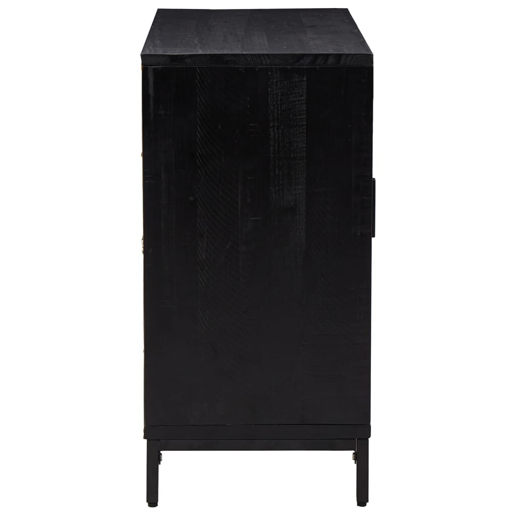 vidaXL Ντουλάπι Μαύρο 75 x 35 x 70 εκ. από Μασίφ Ξύλο Πεύκου
