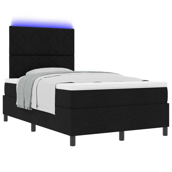 vidaXL Κρεβάτι με ελατήρια με στρώμα Μαύρο 120 x 200 cm ύφασμα