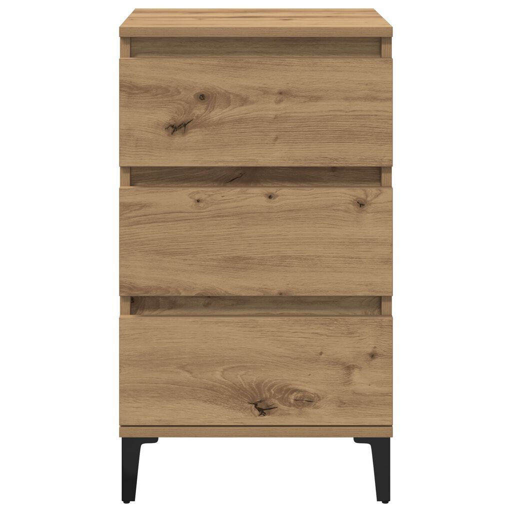 vidaXL Κομοδίνο Καλλιτέχνη Δρυς 40x35x70 εκ Επεξεργασμένο Ξύλο
