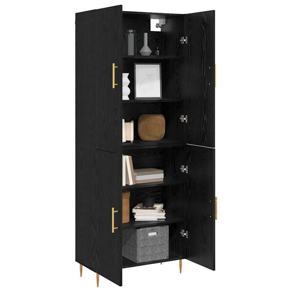 vidaXL Highboard &Mu;&alpha;ύ&rho;&eta; &delta;&rho;&upsilon;&sigmaf; 69,5 x 34 x 180 &epsilon;&kappa;. &Epsilon;&pi;&epsilon;&xi;&epsilon;&rho;&gamma;&alpha;&sigma;&mu;έ&nu;&omicron; &xi;ύ&lambda;&omicron;