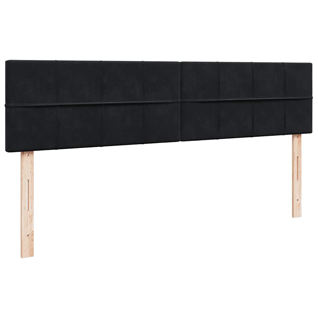 vidaXL Οθωμανικό κρεβάτι με στρώμα & LEDs Μαύρο 180x200cm Velvet