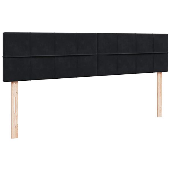 vidaXL Οθωμανικό κρεβάτι με στρώμα & LEDs Μαύρο 180x200cm Velvet