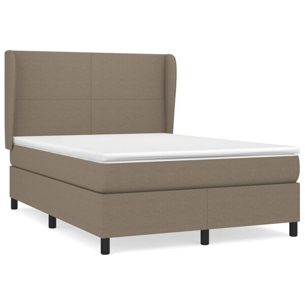 vidaXL &Kappa;&rho;&epsilon;&beta;ά&tau;&iota; Boxspring &mu;&epsilon; &Sigma;&tau;&rho;ώ&mu;&alpha; Taupe 140x190 &epsilon;&kappa;. &Upsilon;&phi;&alpha;&sigma;&mu;ά&tau;&iota;&nu;&omicron;