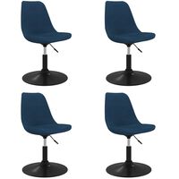 vidaXL Καρέκλες Τραπεζαρίας Περιστρεφόμενες 4 τεμ. Μπλε Βελούδινες