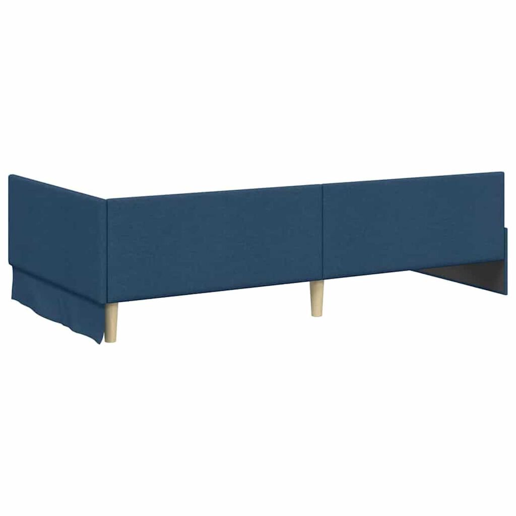 vidaXL Κρεβάτι Γωνίας Μπλε 90 x 200 cm Ύφασμα και Έργο ξύλου