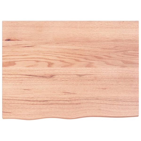 vidaXL Επιφάνεια Τραπεζιού Αν. Καφέ 80x60x2 εκ. Επεξ. Μασίφ Ξύλο Δρυός