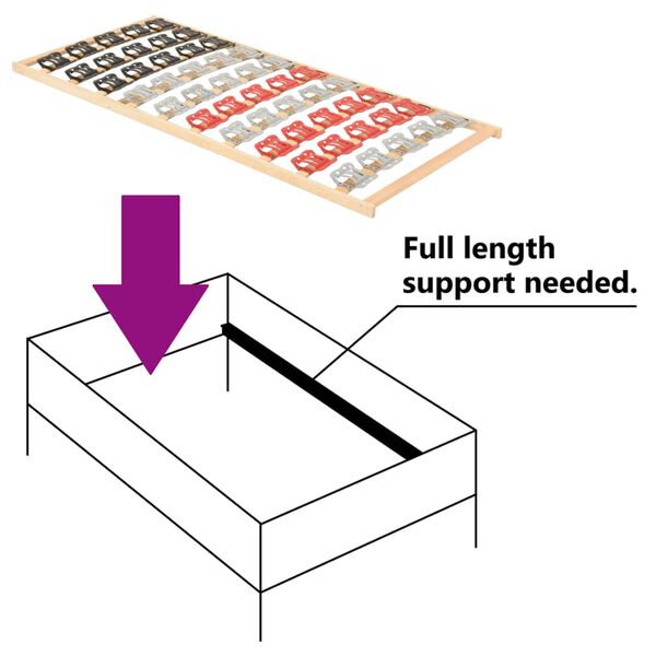 vidaXL Πλαίσιο Κρεβατιού με 12 Σανίδες και Στηρίγματα 120 x 200 εκ.