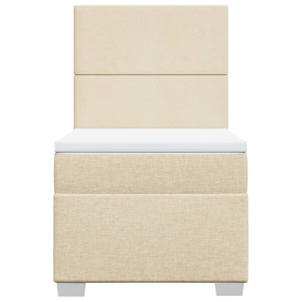 vidaXL &Kappa;&rho;&epsilon;&beta;ά&tau;&iota; Boxspring &mu;&epsilon; &Sigma;&tau;&rho;ώ&mu;&alpha; &Kappa;&rho;&epsilon;&mu; 90x190 &epsilon;&kappa;.&Upsilon;&phi;&alpha;&sigma;&mu;ά&tau;&iota;&nu;&omicron;