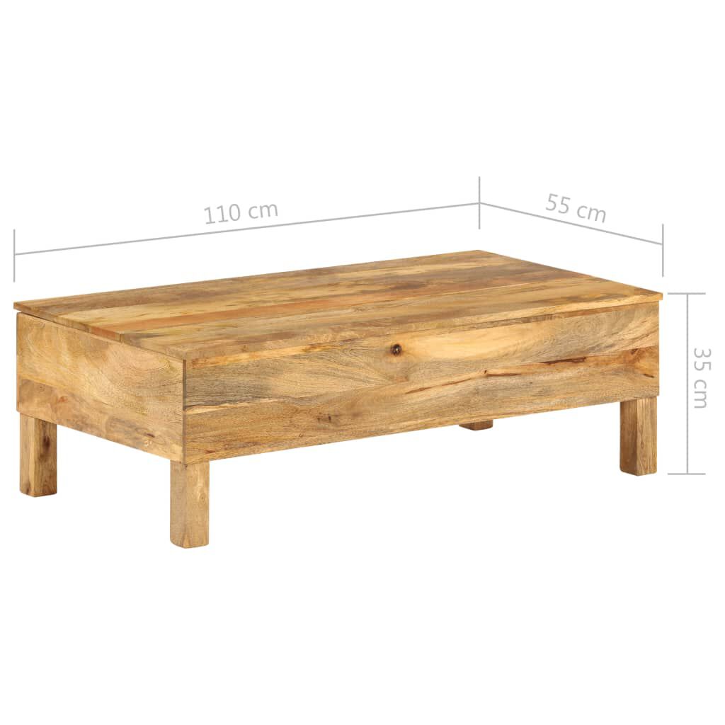 vidaXL Τραπεζάκι Σαλονιού 110 x 55 x 35 εκ. από Μασίφ Ξύλο Μάνγκο