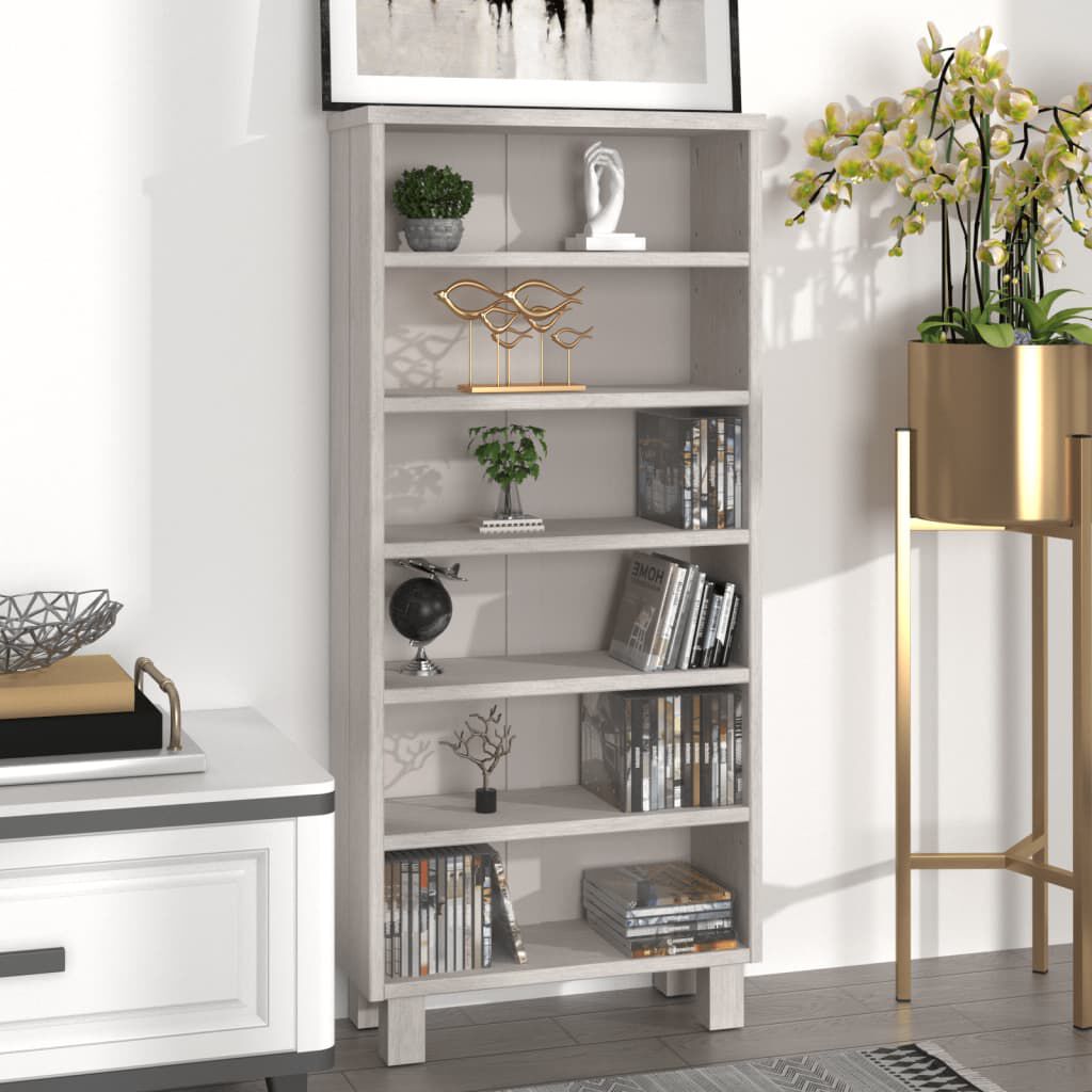 vidaXL Ραφιέρα CD HAMAR Λευκή 45x18x100 εκ. από Μασίφ Ξύλο Πεύκου