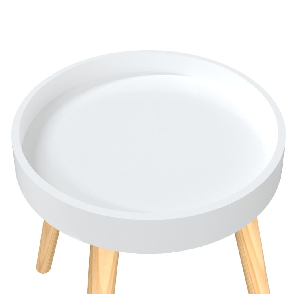 vidaXL Βοηθητικό Τραπέζι Λευκό 38 x 38 x 40 εκ. Επεξ. Ξύλο&Μασίφ Πεύκο