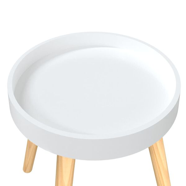 vidaXL Βοηθητικό Τραπέζι Λευκό 38 x 38 x 40 εκ. Επεξ. Ξύλο&Μασίφ Πεύκο