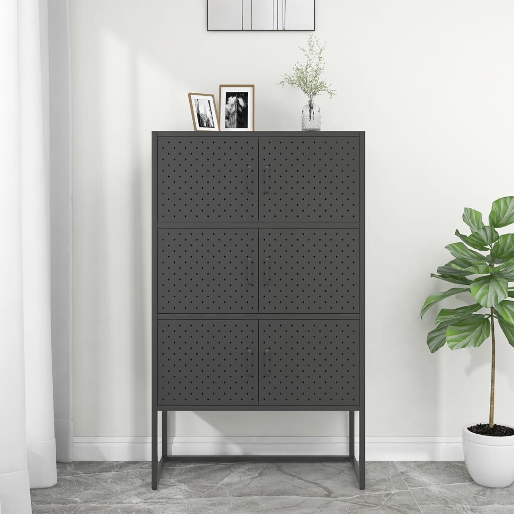 vidaXL Ντουλάπι Ανθρακί 80 x 35 x 135 εκ. από Ατσάλι