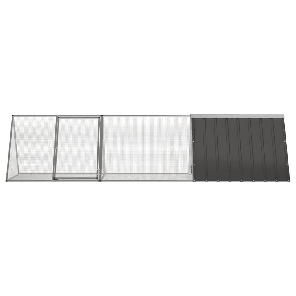 vidaXL Κλουβί Κουνελιών Ανθρακί 302,5x80,5x71 εκ Γαλβανισμένος Χάλυβας