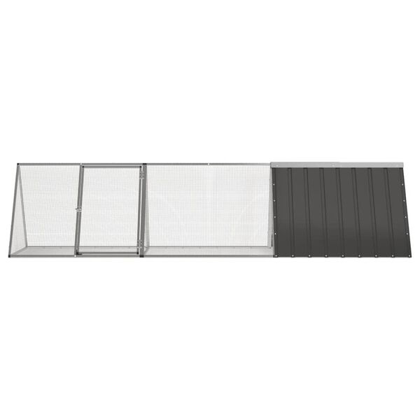 vidaXL Κλουβί Κουνελιών Ανθρακί 302,5x80,5x71 εκ Γαλβανισμένος Χάλυβας
