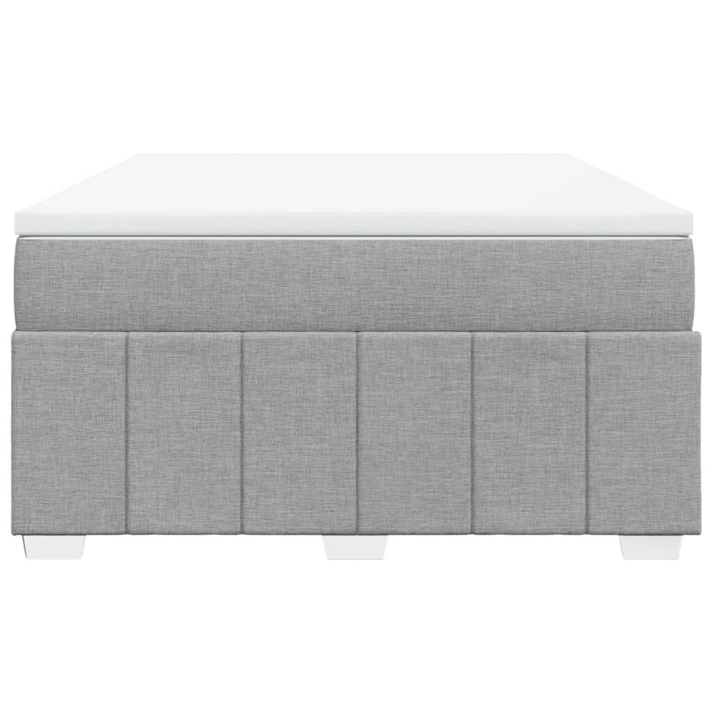 vidaXL Κρεβάτι Boxspring με Στρώμα Ανοιχτό Γκρι 140x190 εκ. Υφασμάτινο
