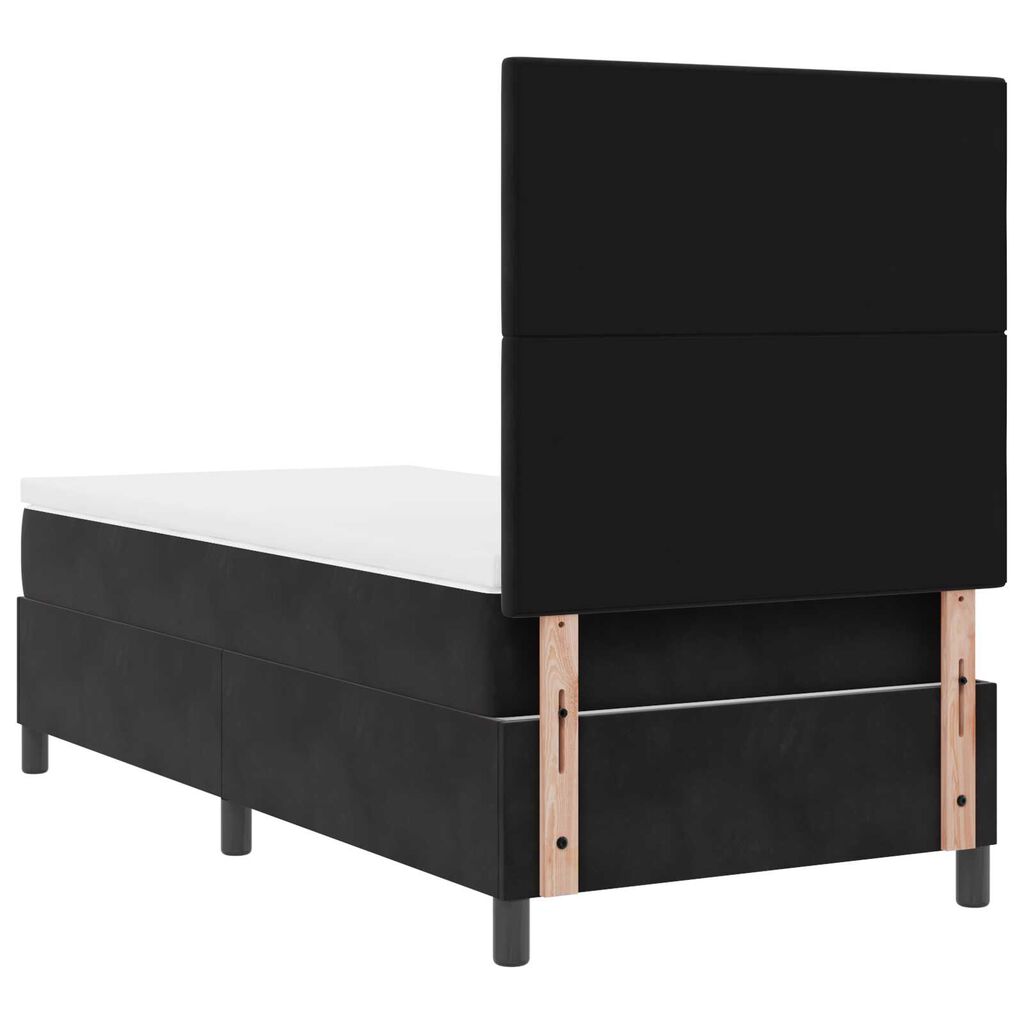 κρεβάτι box spring vidaXL με στρώμα Μαύρο Μονό Βελούδινο