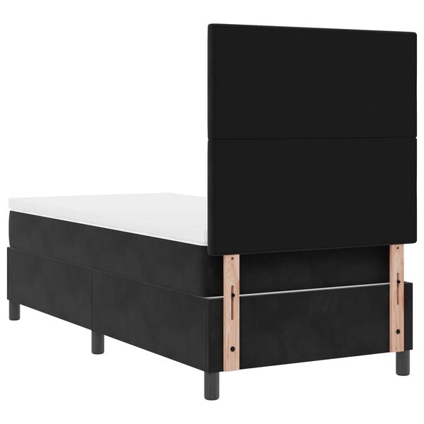 κρεβάτι box spring vidaXL με στρώμα Μαύρο Μονό Βελούδινο
