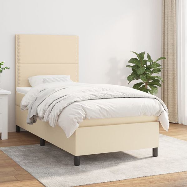 vidaXL &Kappa;&rho;&epsilon;&beta;ά&tau;&iota; Boxspring &mu;&epsilon; &Sigma;&tau;&rho;ώ&mu;&alpha; &Kappa;&rho;&epsilon;&mu; 90x200 &epsilon;&kappa;.&Upsilon;&phi;&alpha;&sigma;&mu;ά&tau;&iota;&nu;&omicron;
