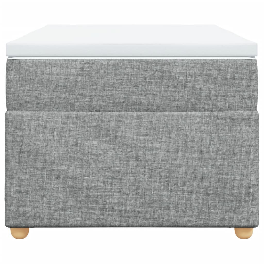 vidaXL Κρεβάτι Boxspring με Στρώμα Ανοιχτό Γκρι 90x190 εκ. Υφασμάτινο