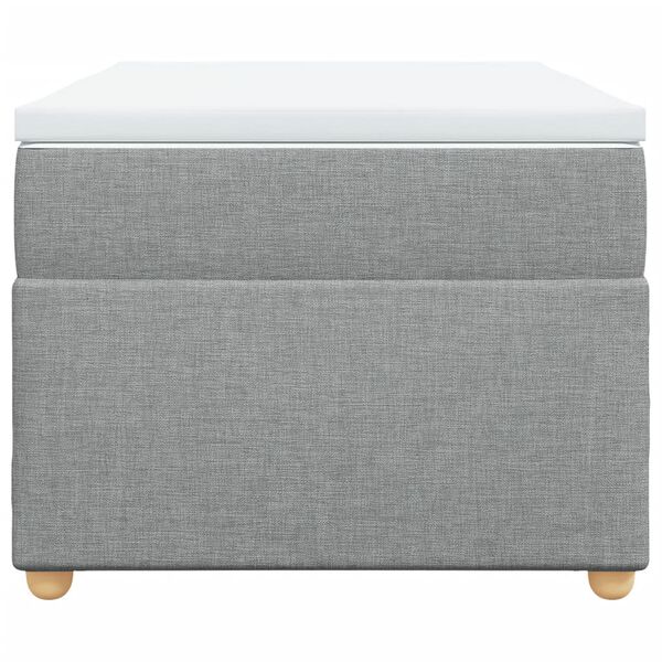 vidaXL Κρεβάτι Boxspring με Στρώμα Ανοιχτό Γκρι 90x190 εκ. Υφασμάτινο