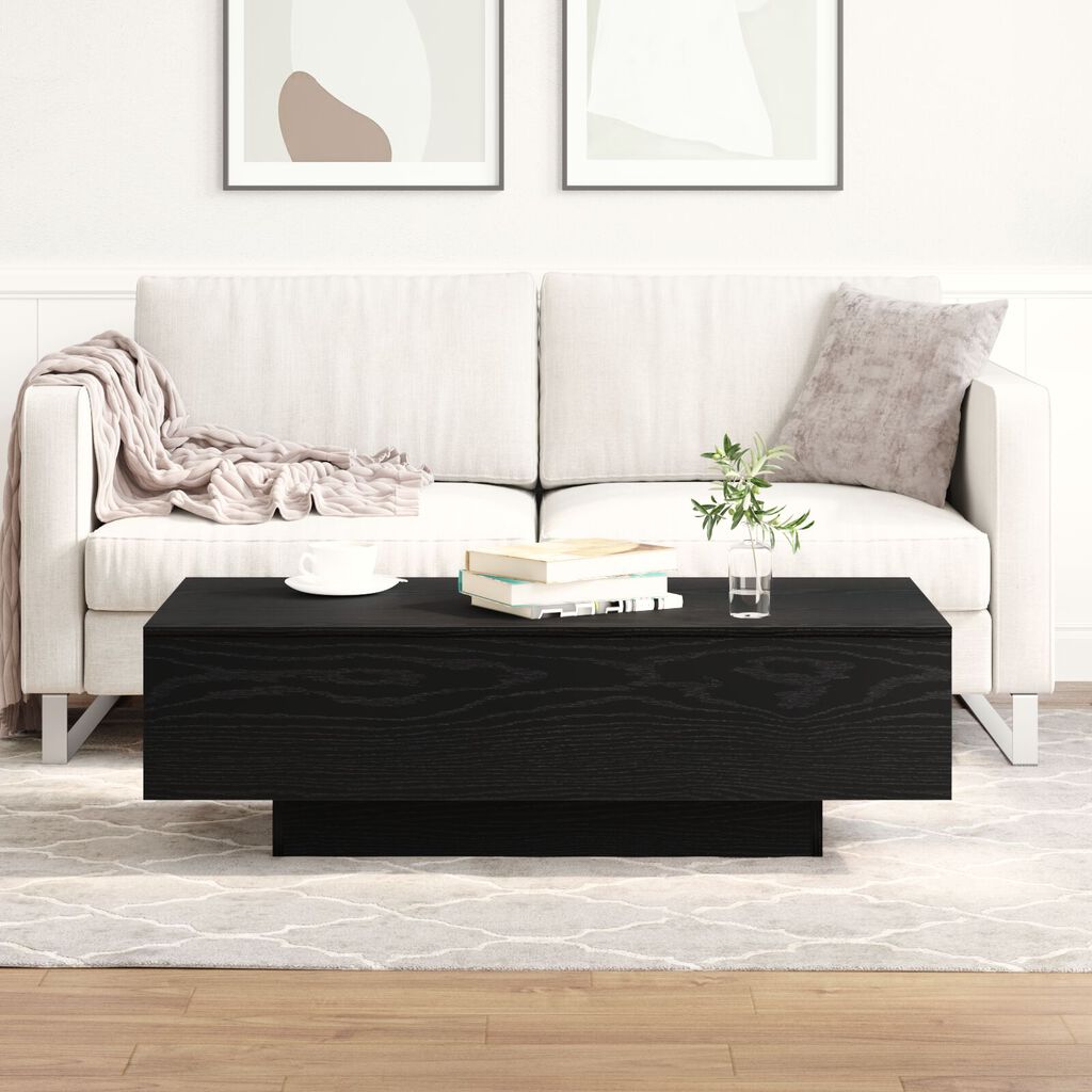 vidaXL Τραπέζι καφέ Μαύρη Δρυς 100x30x36,5 εκ Επεξεργασμένο ξύλο