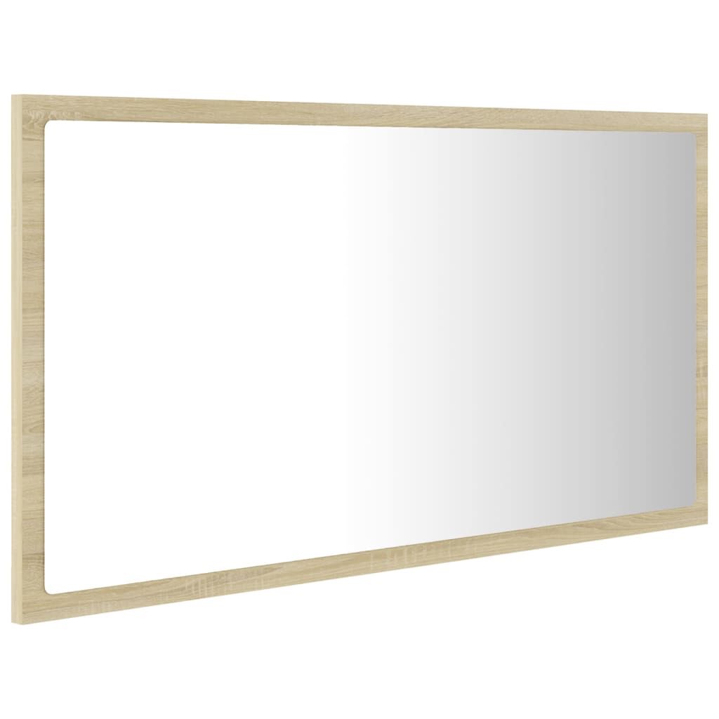 vidaXL Καθρέφτης Μπάνιου με LED Sonoma Δρυς 80x8,5x37 εκ. Ακρυλικός