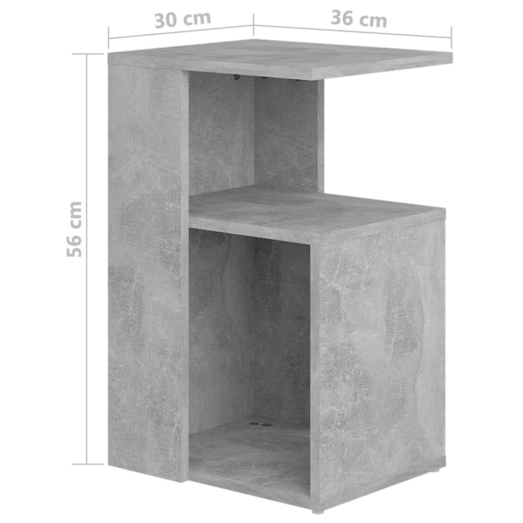 vidaXL Τραπέζι Βοηθητικό Γκρι Σκυροδέματος 36x30x56 εκ. Επεξ. Ξύλο