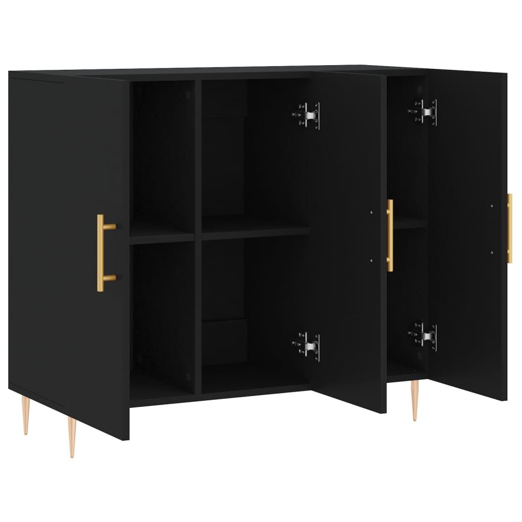 vidaXL Ντουλάπι Μαύρο 90 x 34 x 80 εκ. από Επεξεργασμένο Ξύλο