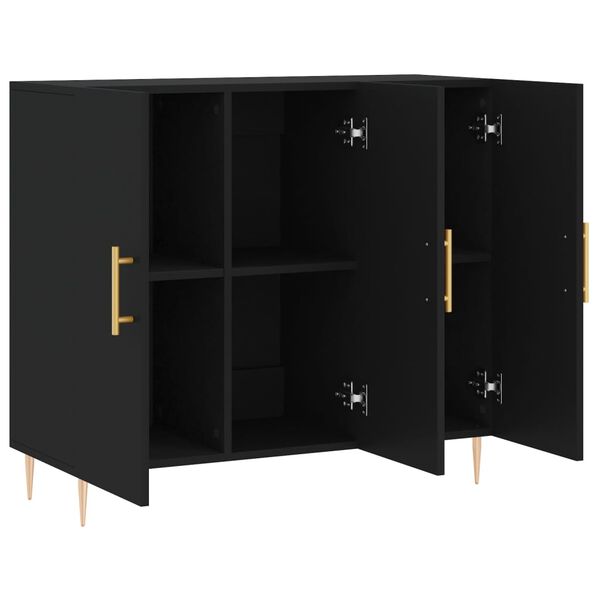 vidaXL Ντουλάπι Μαύρο 90 x 34 x 80 εκ. από Επεξεργασμένο Ξύλο