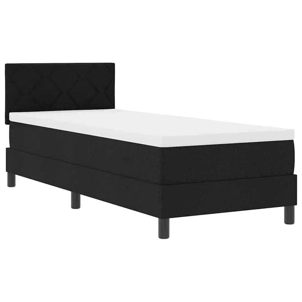 vidaXL Κρεβάτι με ελατήρια με στρώμα Μαύρο 80 x 200 cm ύφασμα