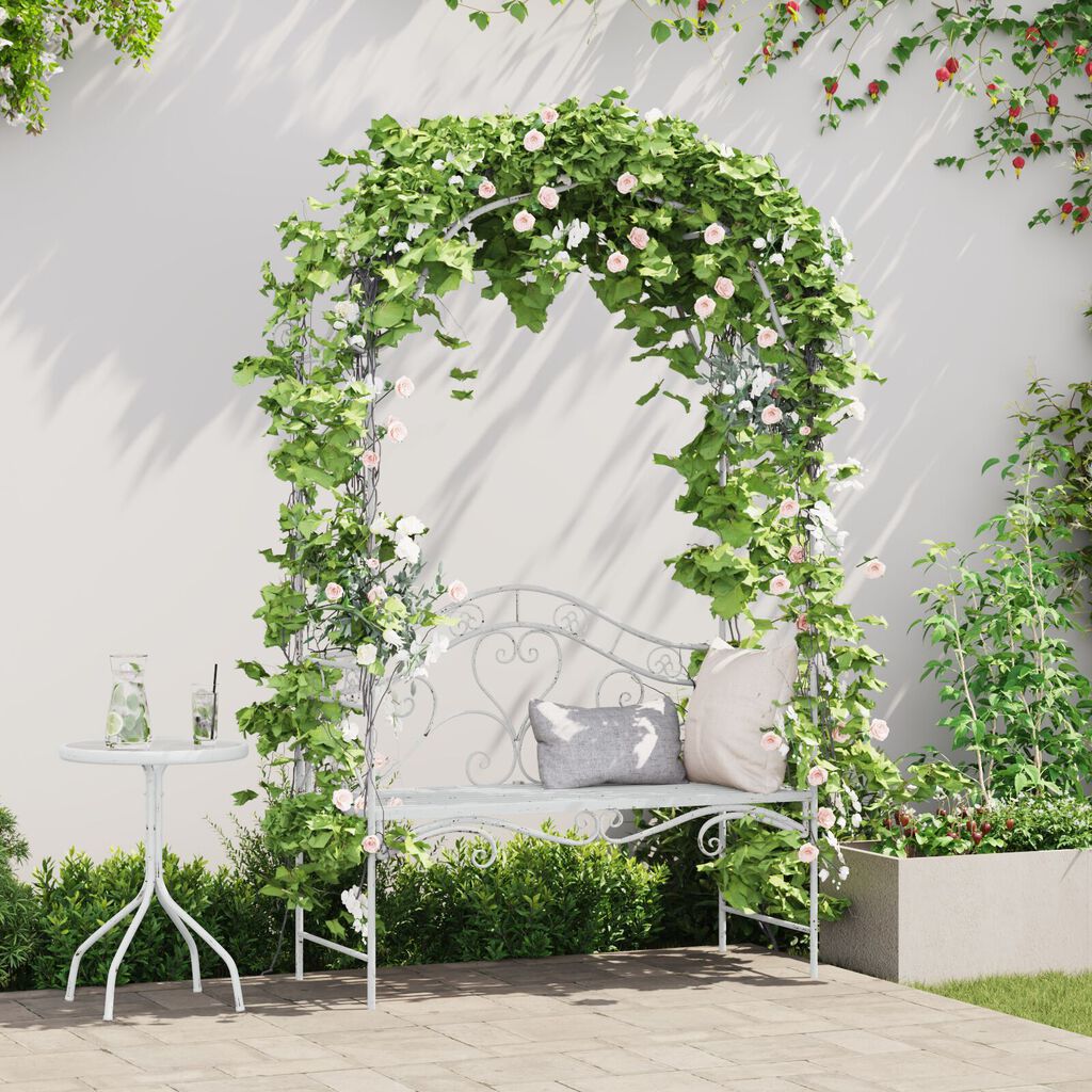 vidaXL Πάγκος Λευκός Μέταλλο 121 x 48 x 200 εκ. Διακοσμητικά Ένθετα