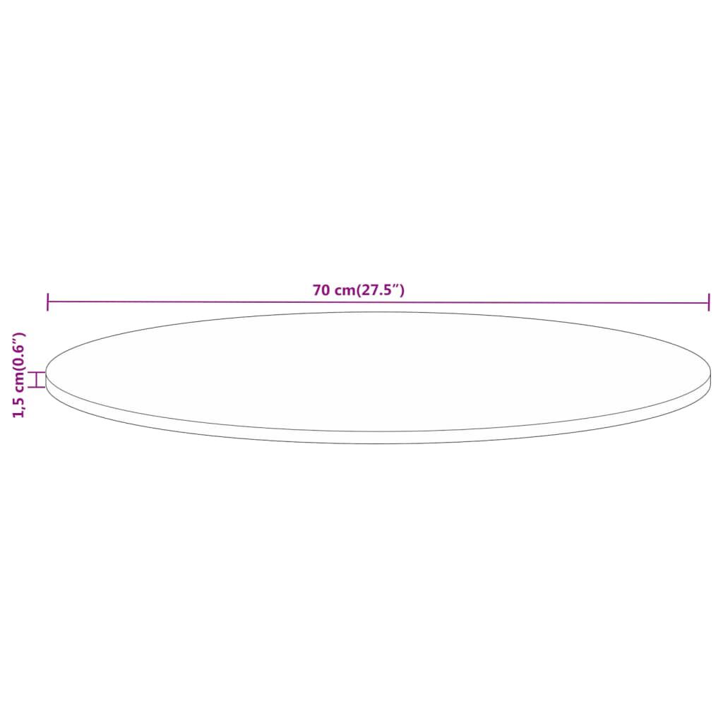 vidaXL Επιφάνεια Τραπεζιού Στρογγυλή Ø70x1,5εκ Μασίφ Ακατ. Ξύλο Μάνγκο