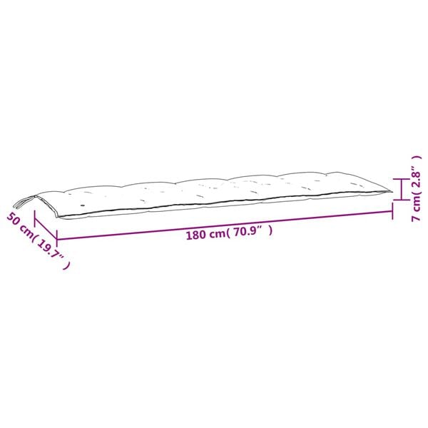 vidaXL Μαξιλάρια Πάγκου Κήπου 2 τεμ. Μπορντό 180x50x7cm Ύφασμα Oxford