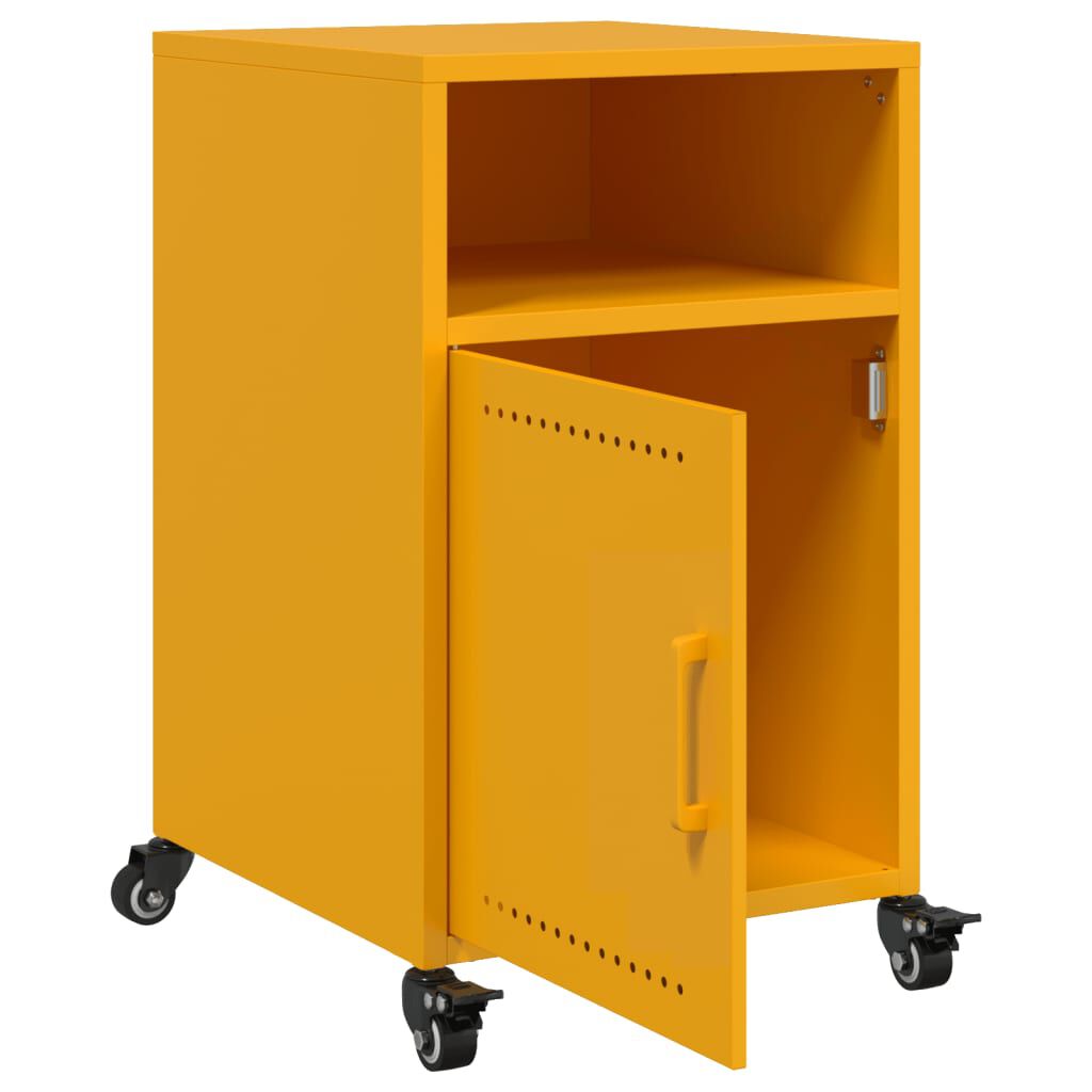vidaXL Κομοδίνο Μουσταρδί 36x39x59 εκ. από Χάλυβα
