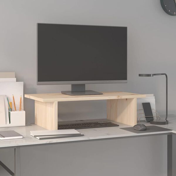 vidaXL Βάση Οθόνης 50 x 27 x 15 εκ. από Μασίφ Ξύλο Πεύκου