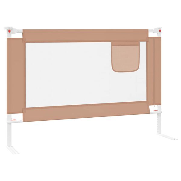vidaXL Μπάρα Κρεβατιού Προστατευτική Taupe 100 x 25 εκ. Υφασμάτινη