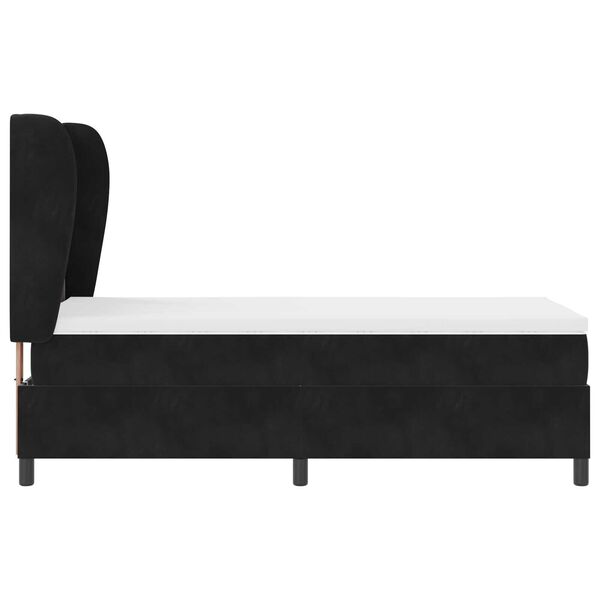 vidaXL Κρεβάτι με ελατήρια με στρώμα Μαύρο 80 x 200 cm Βελούδο
